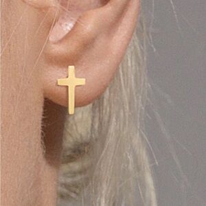 Unlisted Gold Cross Earrings